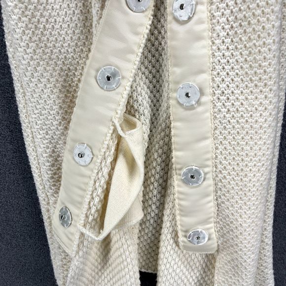 Apostrophe Cardigan Womens XL Beige Knit Sweater Sleeveless snap button pockets‎ - Picture 12 of 16